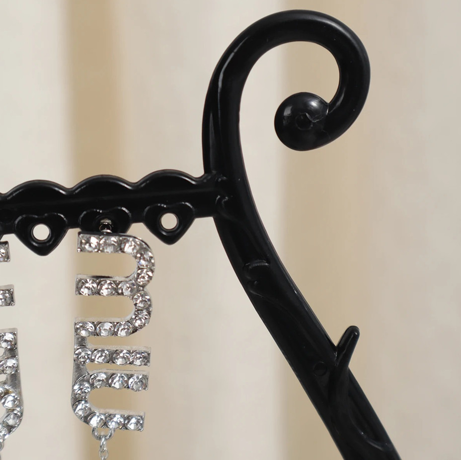 1pc Creative Wine Glass Jewelry Display Stand Necklace & Earring Organizer