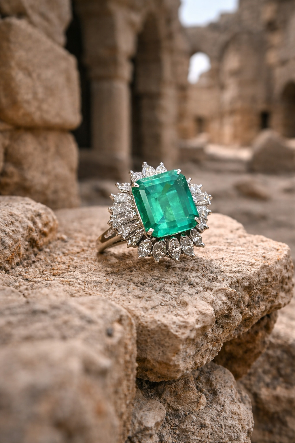 IGL Certified 4.50 Ct Natural Emerald & Diamond Wedding Gift Ring 14K White Gold
