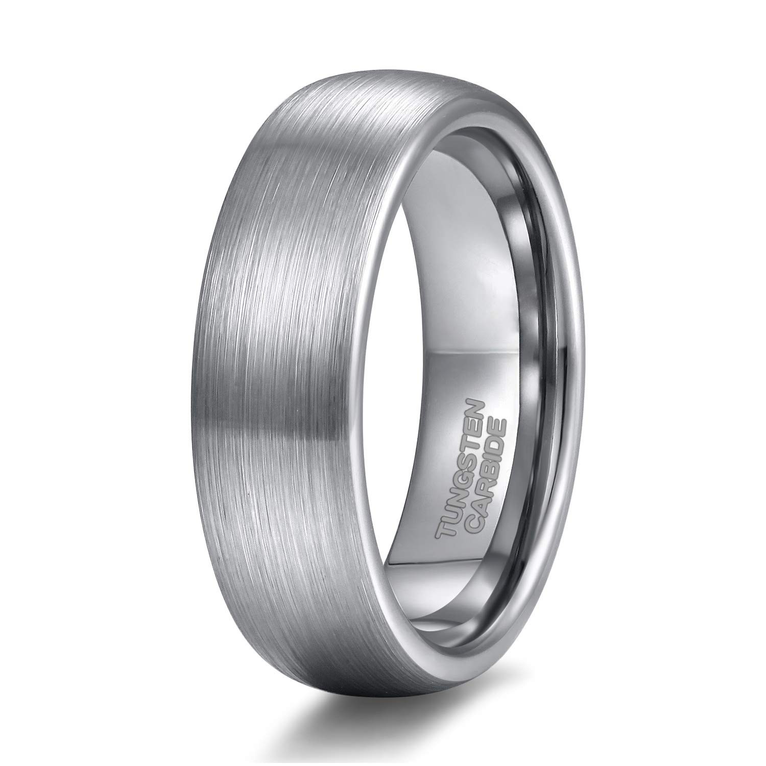 Tungsten Wedding Band Ring for Men & Women, Engraved “I Love You”, Comfort Fit,