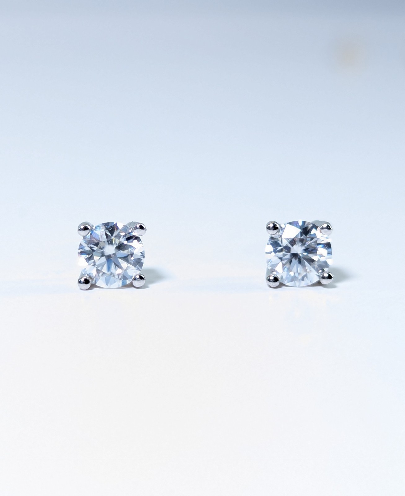 1.00 CTW Moissanite Stud Earrings 925 Sterling Silver Screw Back D VVS1 GRA…
