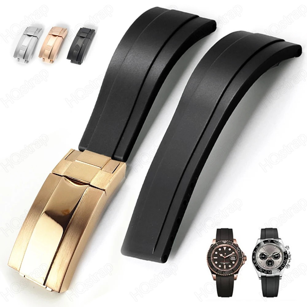 20MM RUBBER STRAP BAND FITS FOR ROLEX DATEJUST SUB GMT DAYTONA REPLACEMENT