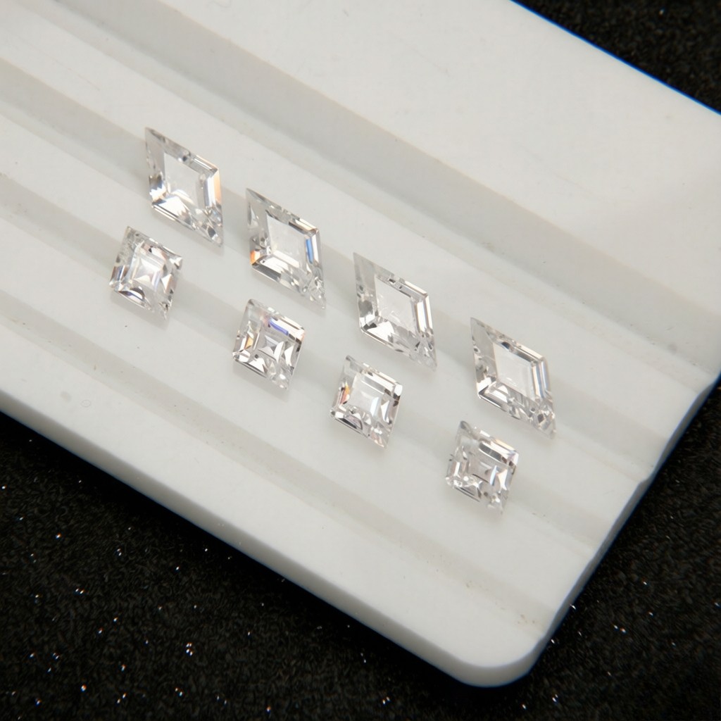 10~20pcs White Diamond Cut Cubic Zirconia Loose Gemstones for Jewelry making
