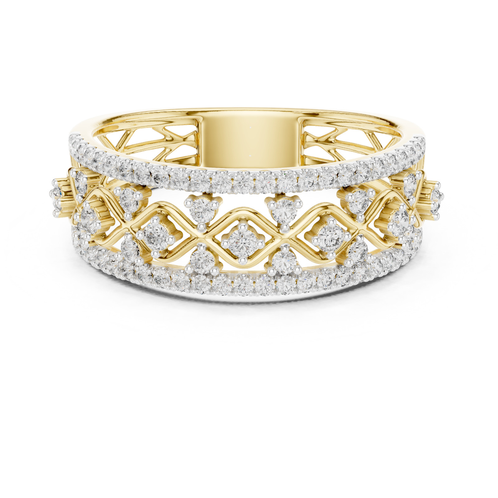 Natural Certified Diamond Prong Set Half Eternity Wedding Ring 14k Gold Over