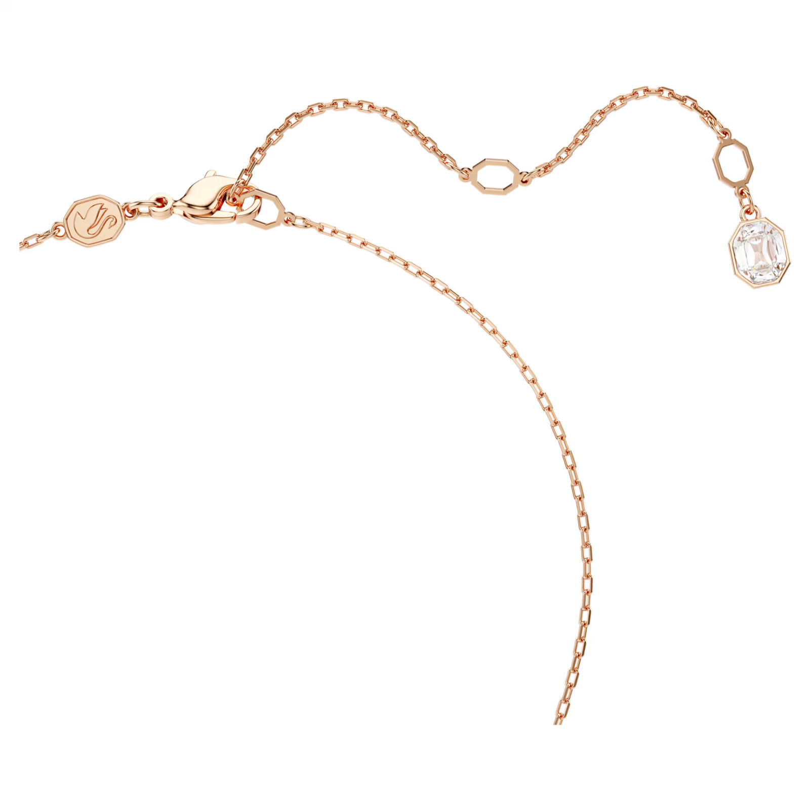 Dextera White Rose Gold Tone Plated Pendant Round Cut New