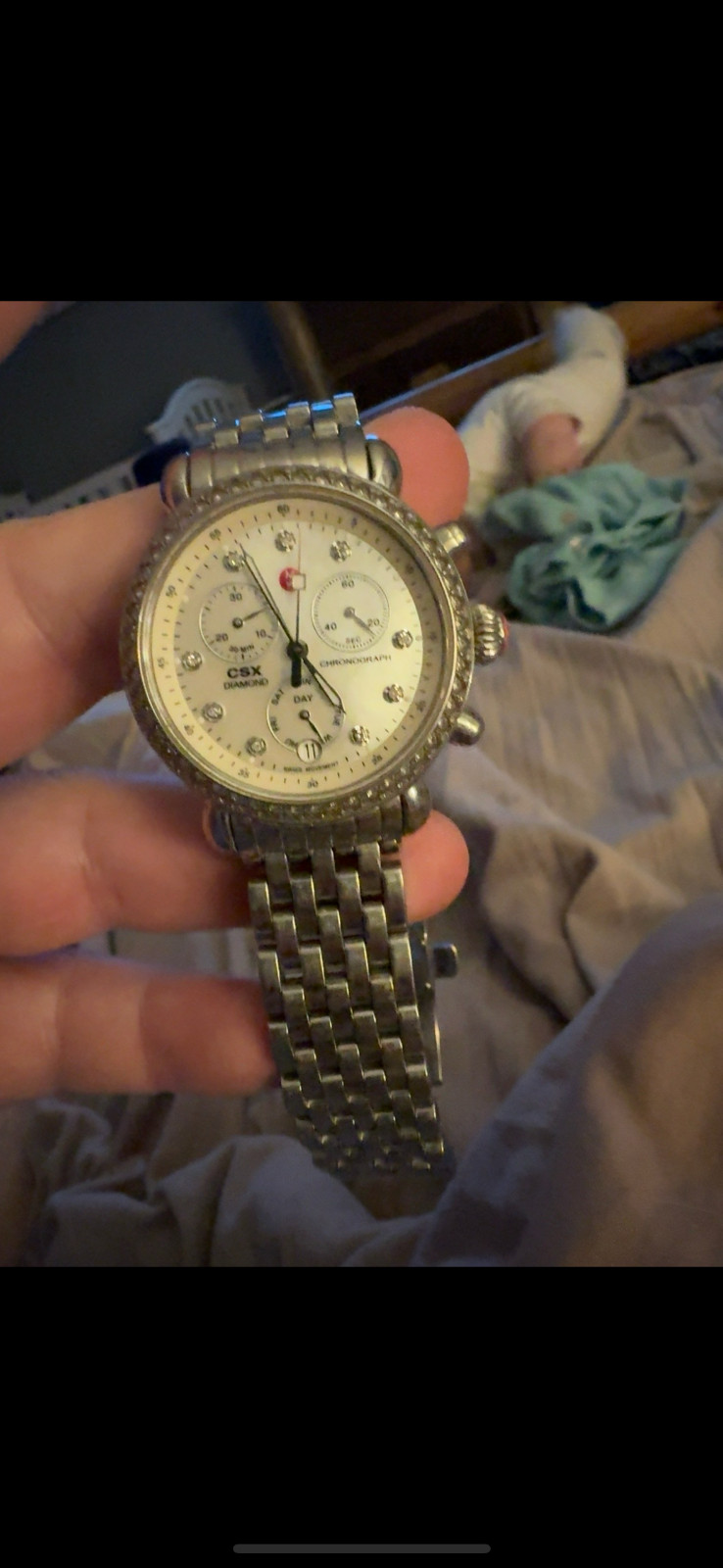 Michele CSX MW03M01A0146 Diamond Bezel Mother of Pearl Swiss Quartz Watch