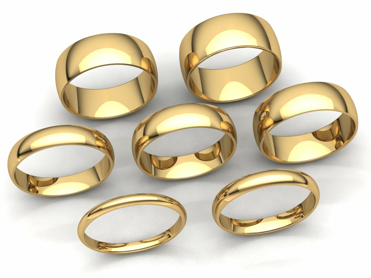Dome Comfort Fit Band Ring Mens Women 2mm 3mm 4mm 5mm 6mm 7mm 8mm Solid 10k Gold