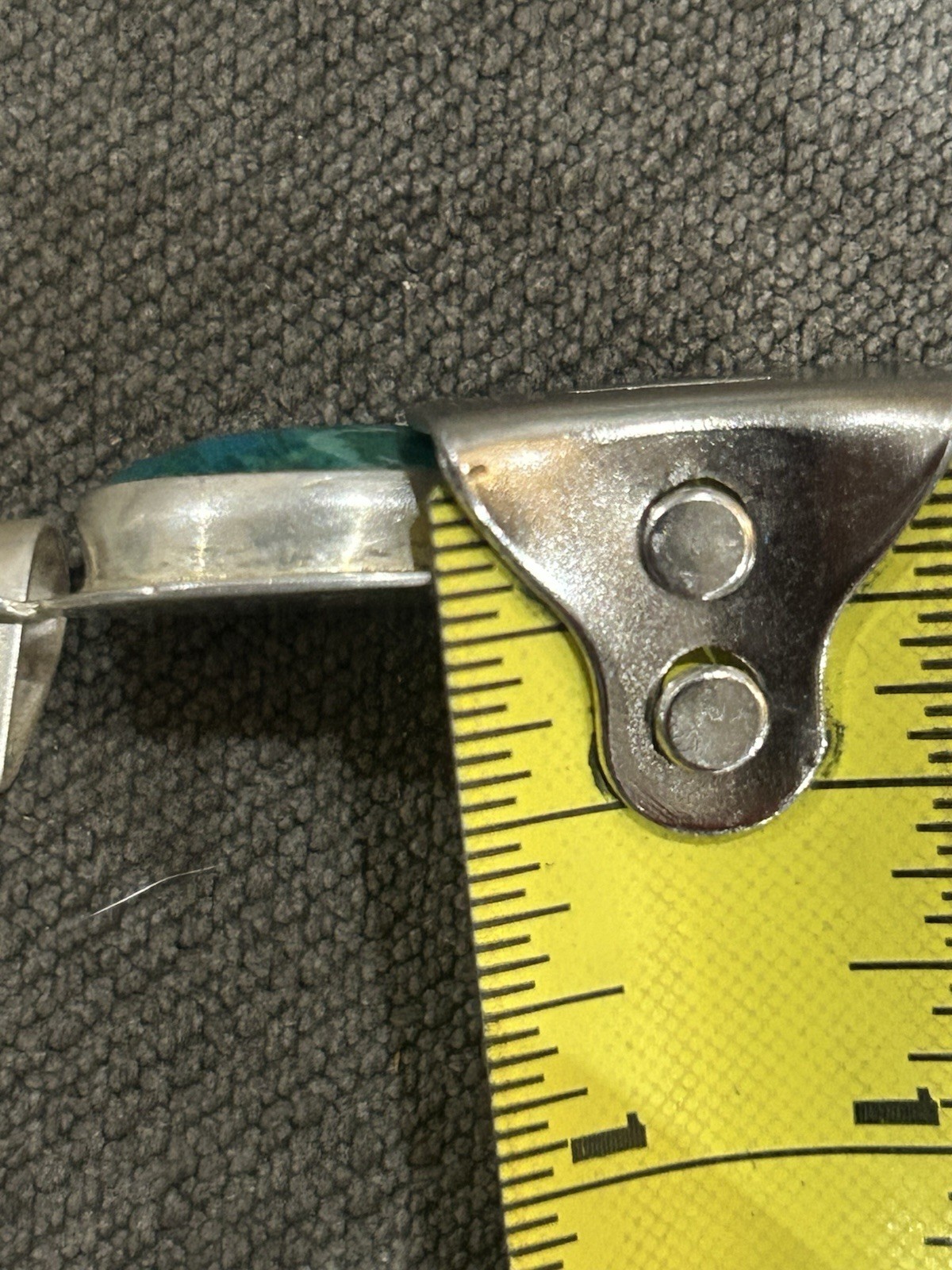 Vintage Ecuador 925 Sterling Oval Pendant With Blue Green Variation Stone