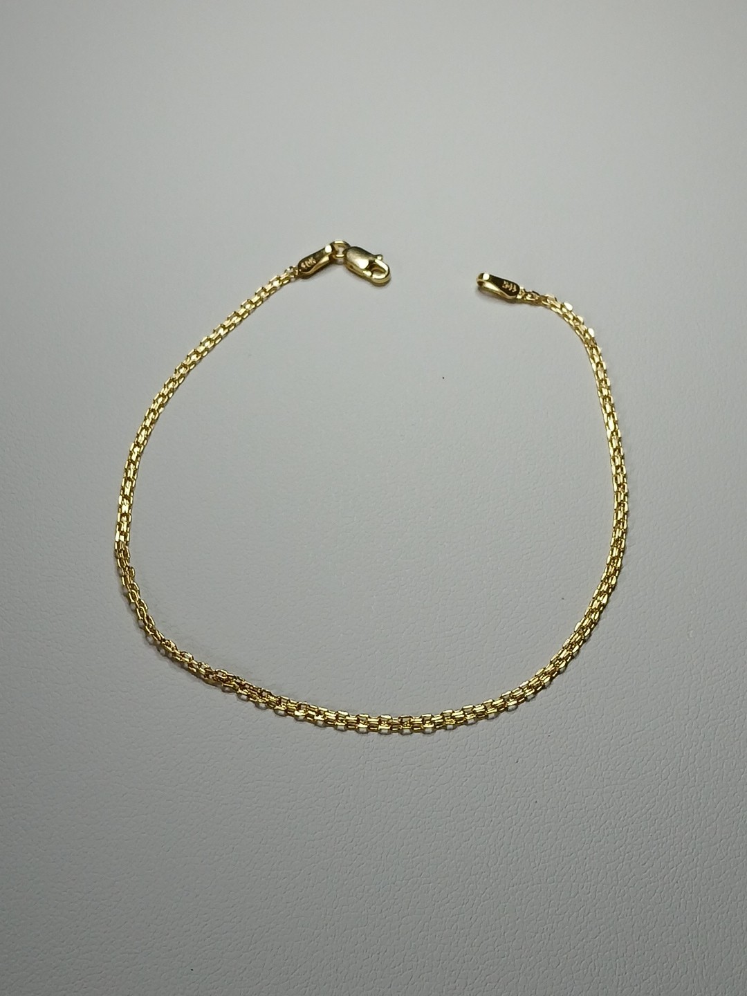 10k Gold Spiga Wheat Chain Bracelet 1.7mm 7.5 Inch