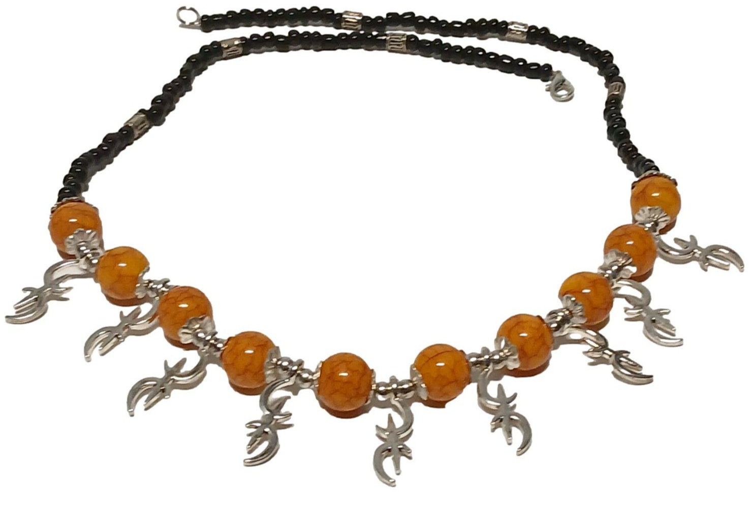 Moroccan Berber Pendant Necklace with Amazigh Zeed Symbols Traditional Jewelry