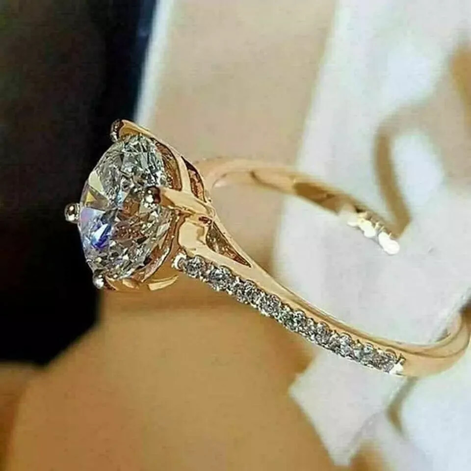 3.00 Ct Treated Round Cut White Diamond Solitaire Ring 925 Silver Certified