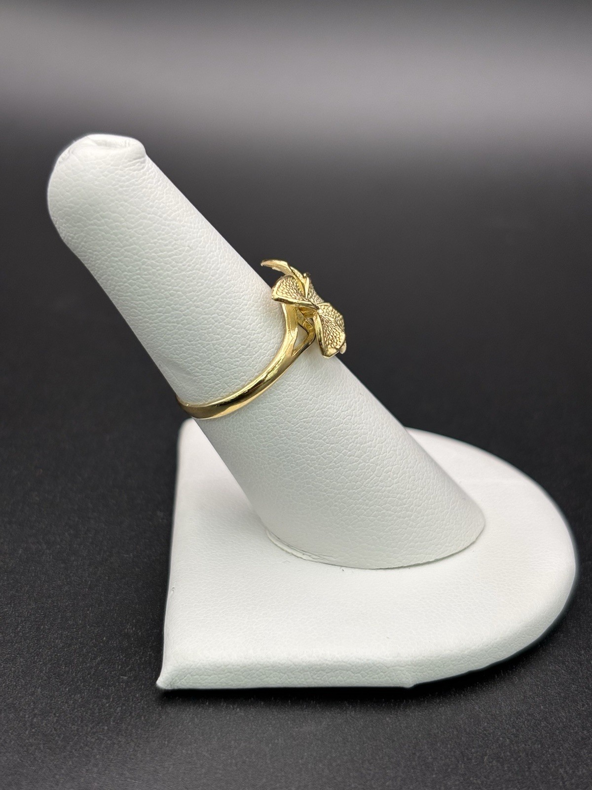 10k Solid Gold Ring Hibiscus Flower