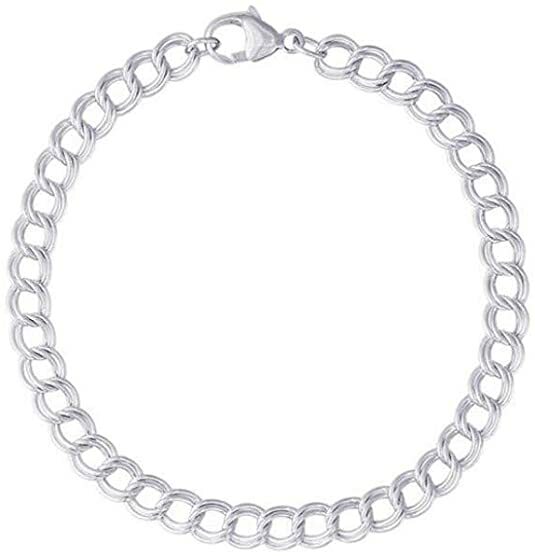 925 Sterling Silver 5MM Double Link Charm Bracelet And Anklet For Women And Men
