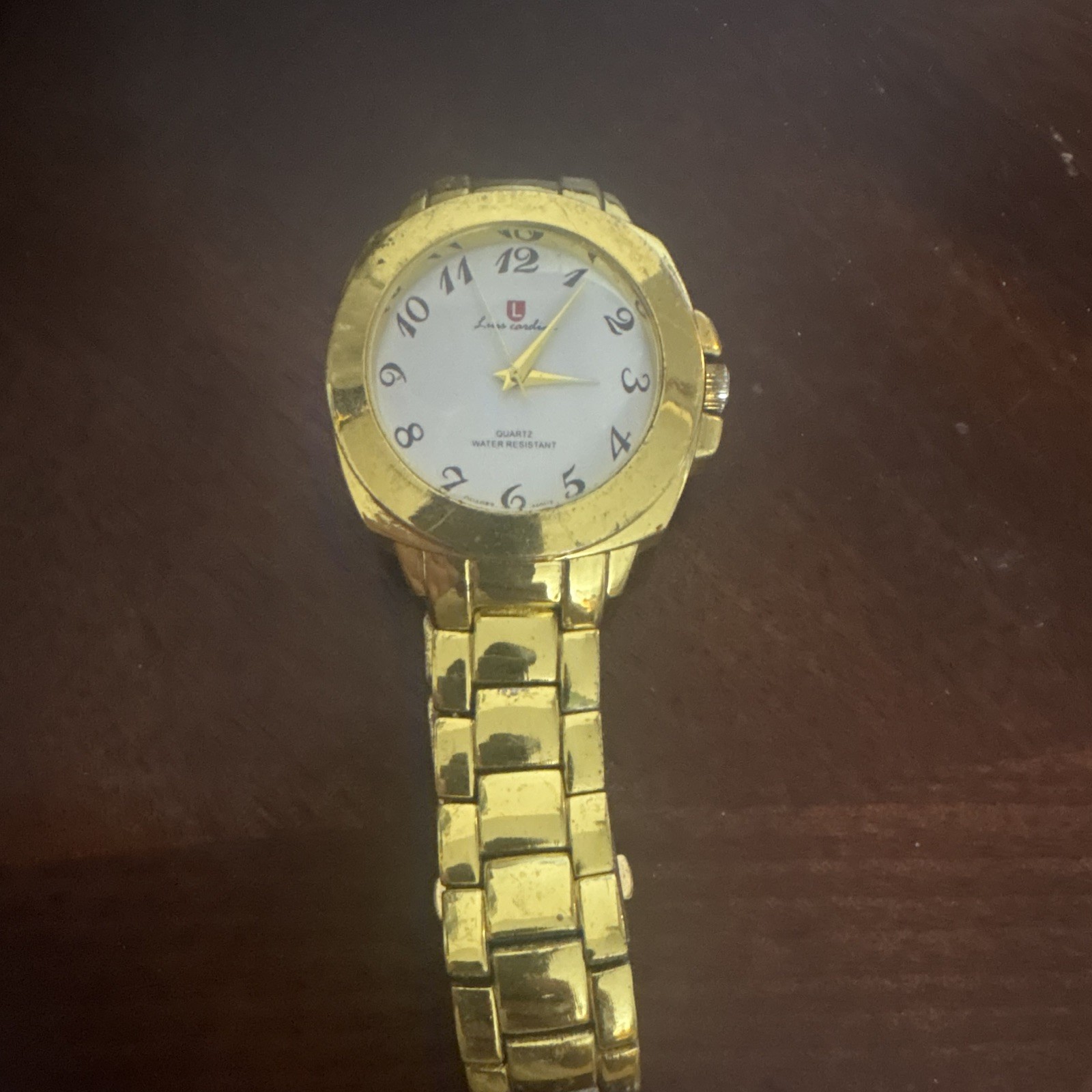 Lucien Piccard Women’s Quartz Water-Resistant Gold Bracelet Watch White Dial