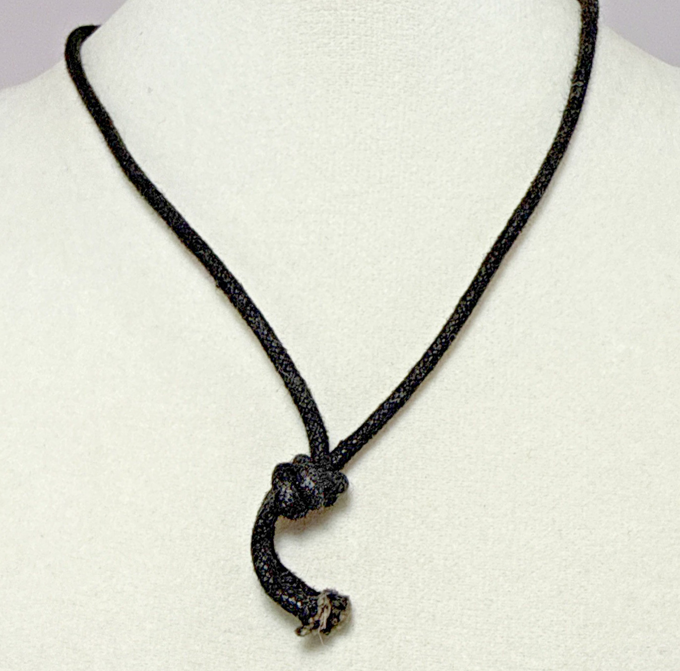Vintage Cowrie Shell Pendant Necklace Cord Black White Braid Carved Bone India