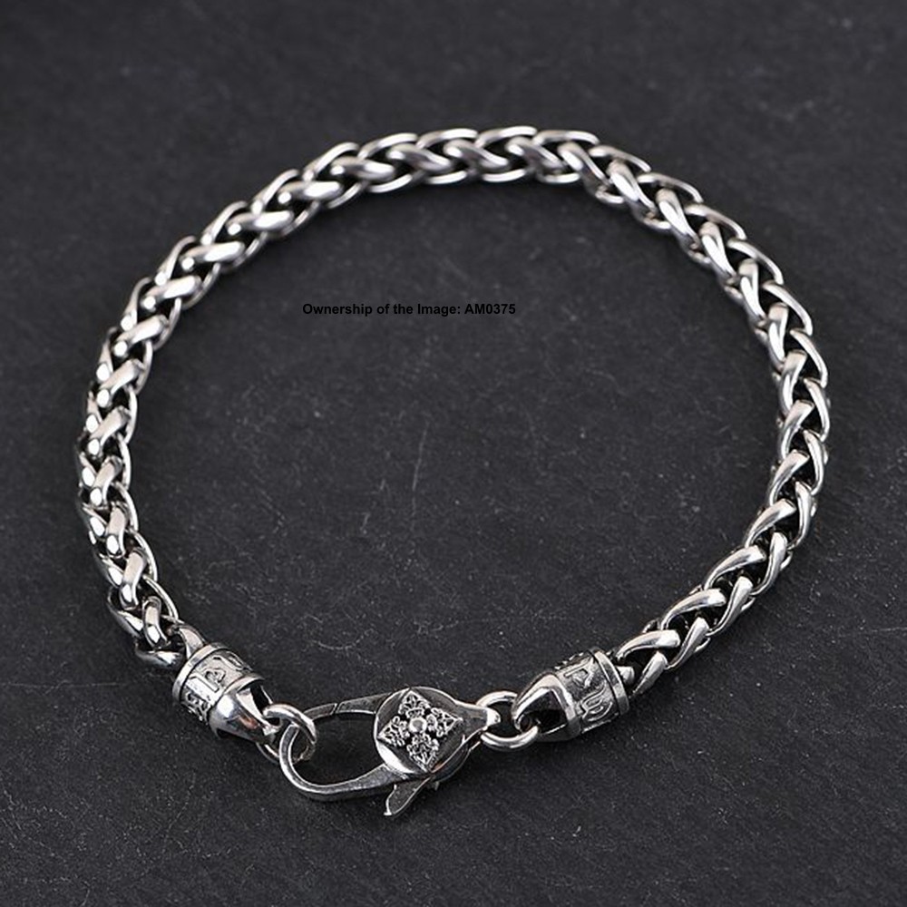 Pure 925 Sterling Silver Bracelet 4mm Wheat Link Chain Bracelet 7.08-7.87inch