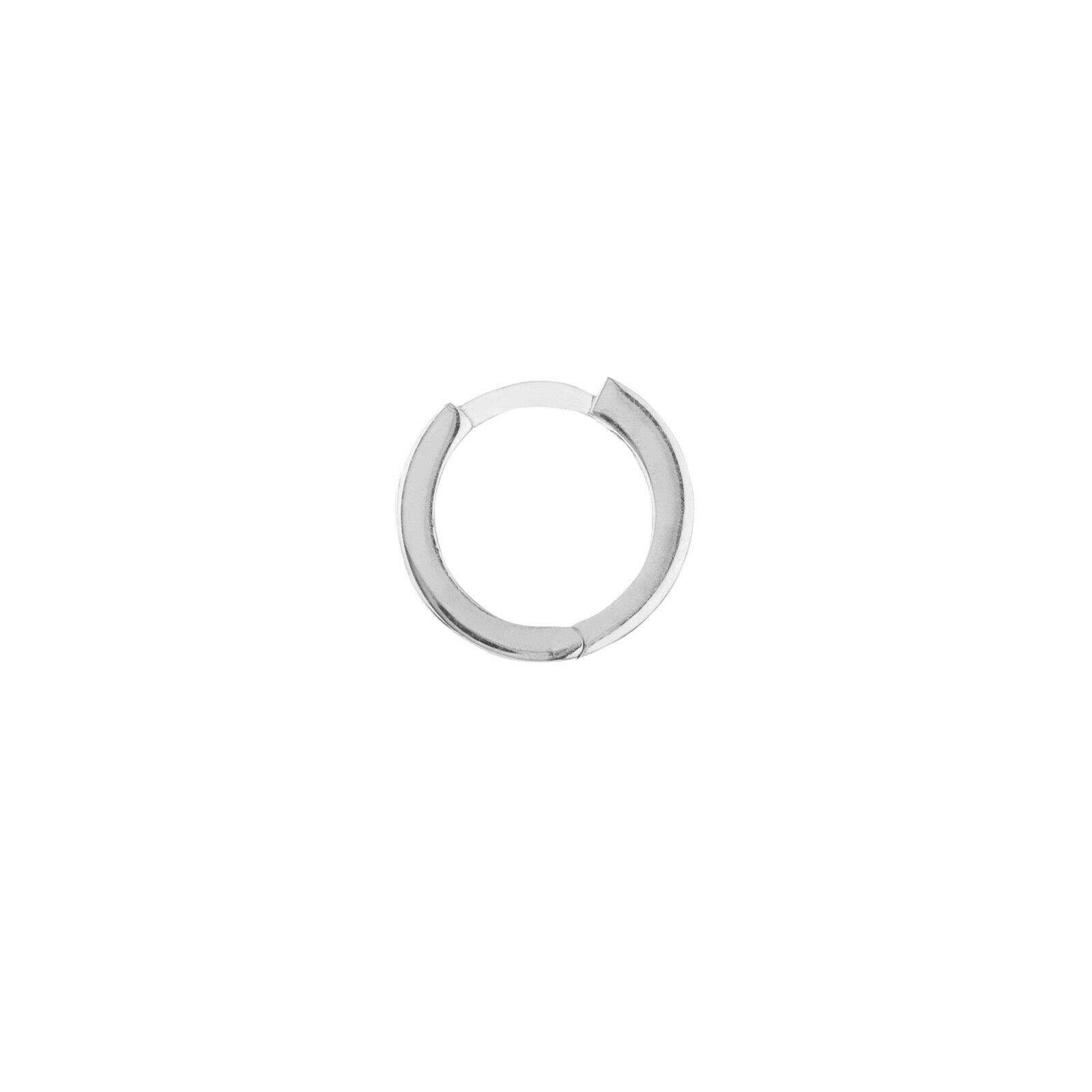 10mm Square Wire Huggie Hoop Earrings Real 14K White Gold 1.30 grams