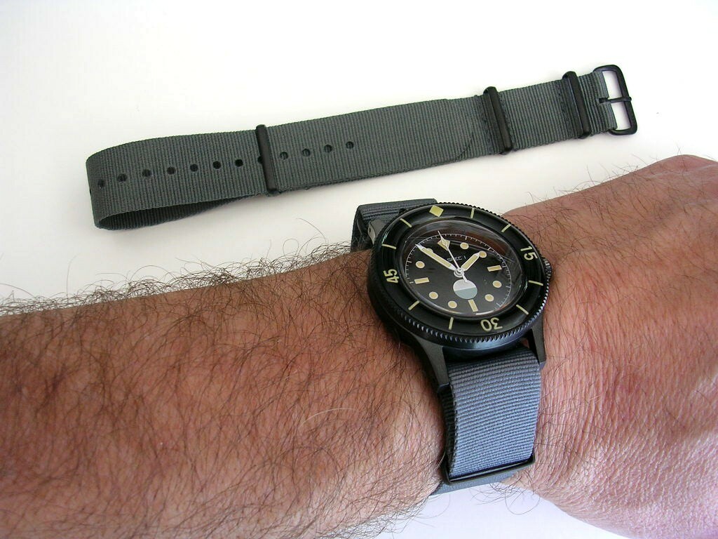 22mm NATO ® strap watch band Nylon PVD Military Sport stitched bonded IW SUISSE
