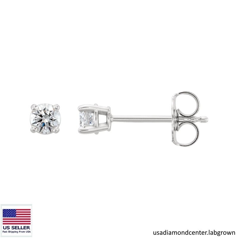 0.25 Carat Lab Grown Diamond Studs DEF Color VVS1 Clarity 3mm