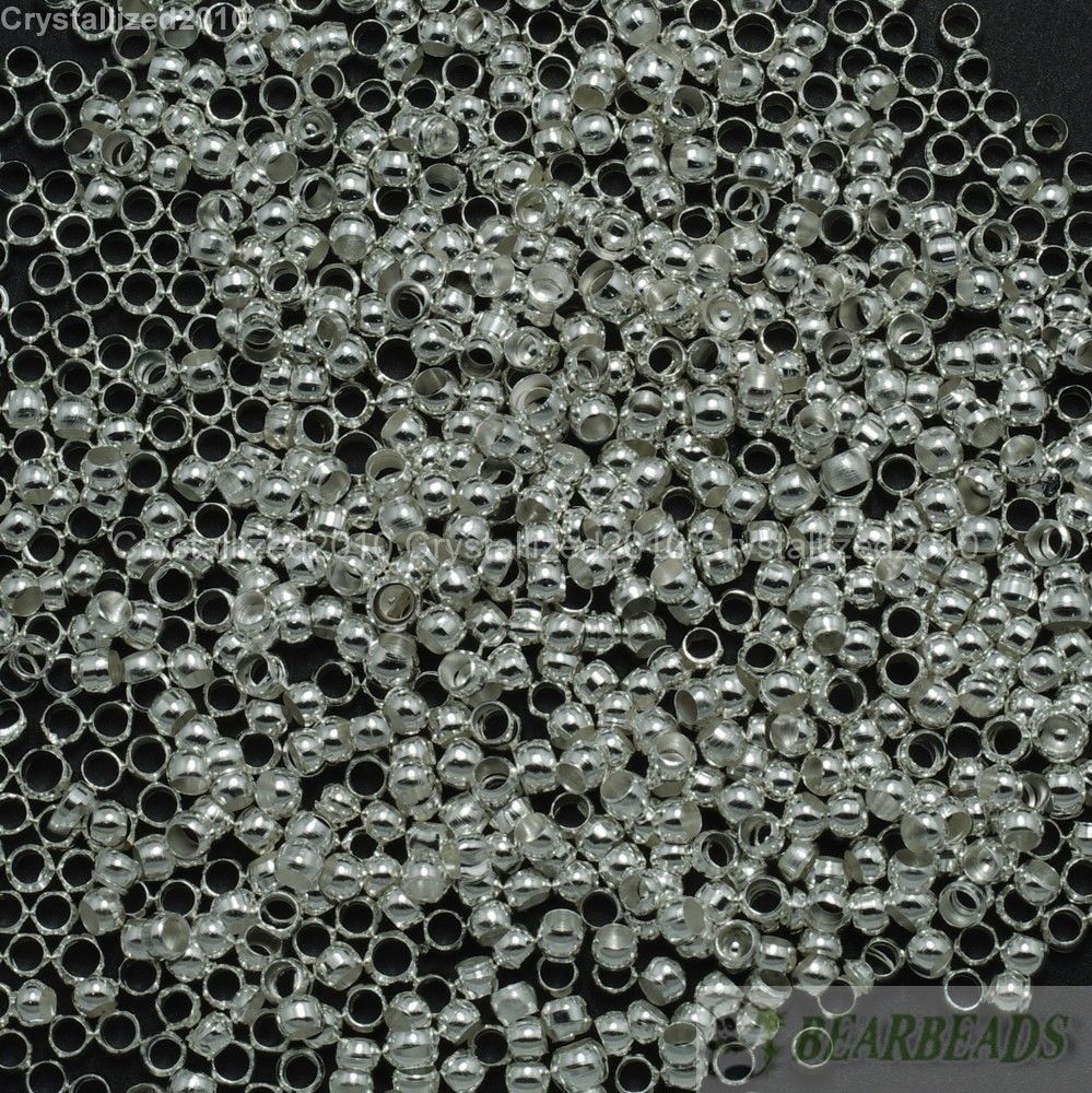 Silver Gold Pewter Bronze Copper Rondelle Crimp End Jewelry Finding Spacer Beads