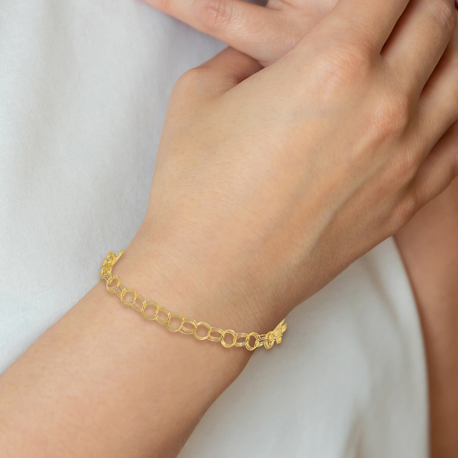 10k Triple Link Charm Bracelet 10CH10