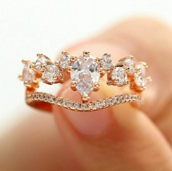 1.50Ct Lab Created Pear Diamond Solitaire Engagement Ring 14K Rose Gold Finish