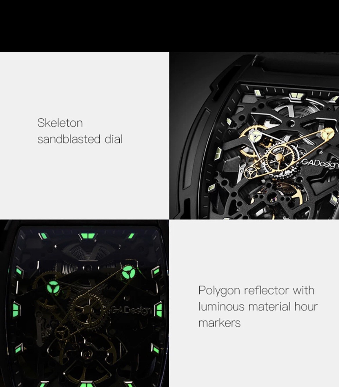 CIGA Design Z Series Automatic Openworked Steel Dlc Gold Black Men’s Watch