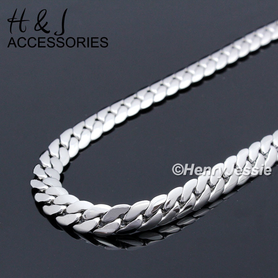 7.5″-11″MEN Stainless Steel 8mm Silver Miami Cuban Curb Link Chain Bracelet*B155