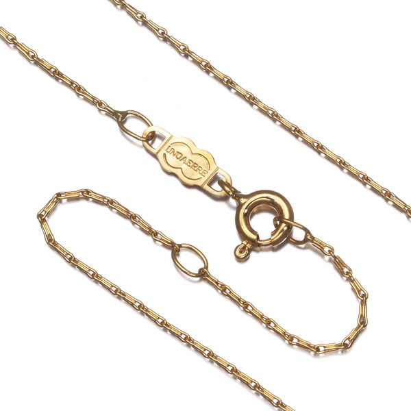 Auth UNOAERRE Chain Necklace 18K 750 Yellow Gold