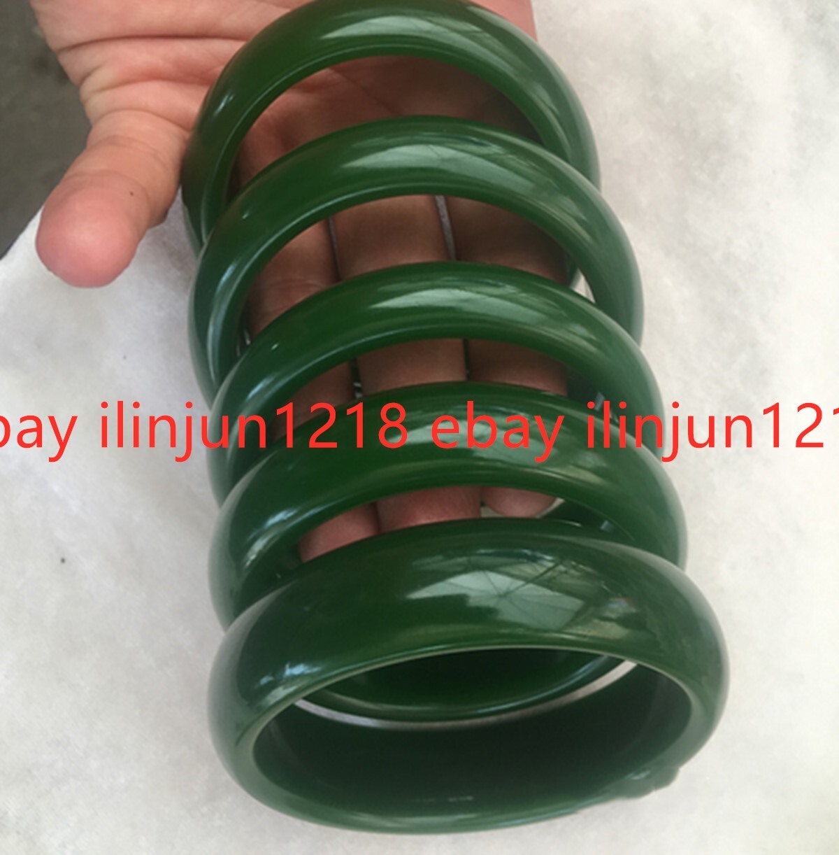 Beautiful Dark Green Jade Jadeite Gemstone Bangle Bracelet 56-67mm