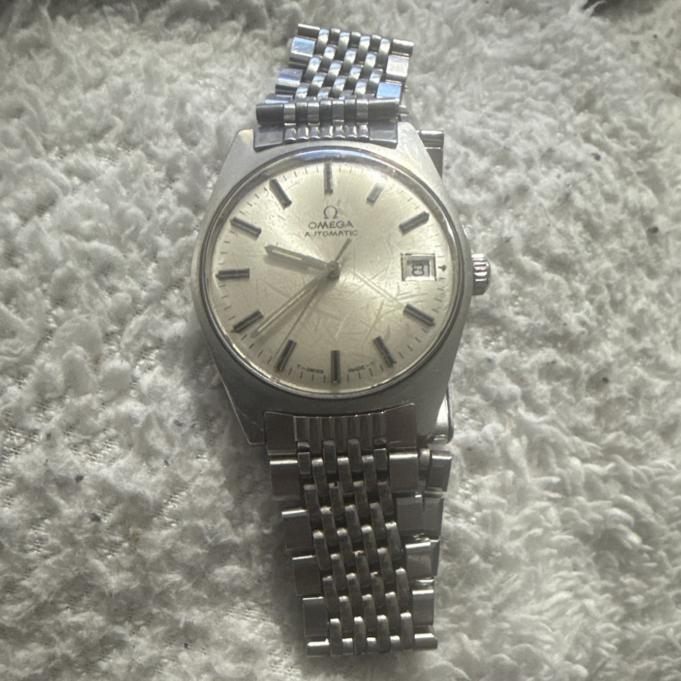 OMEGA Automatic Vintage 34mm Silver Dial Date Analog Stainless Bracelet