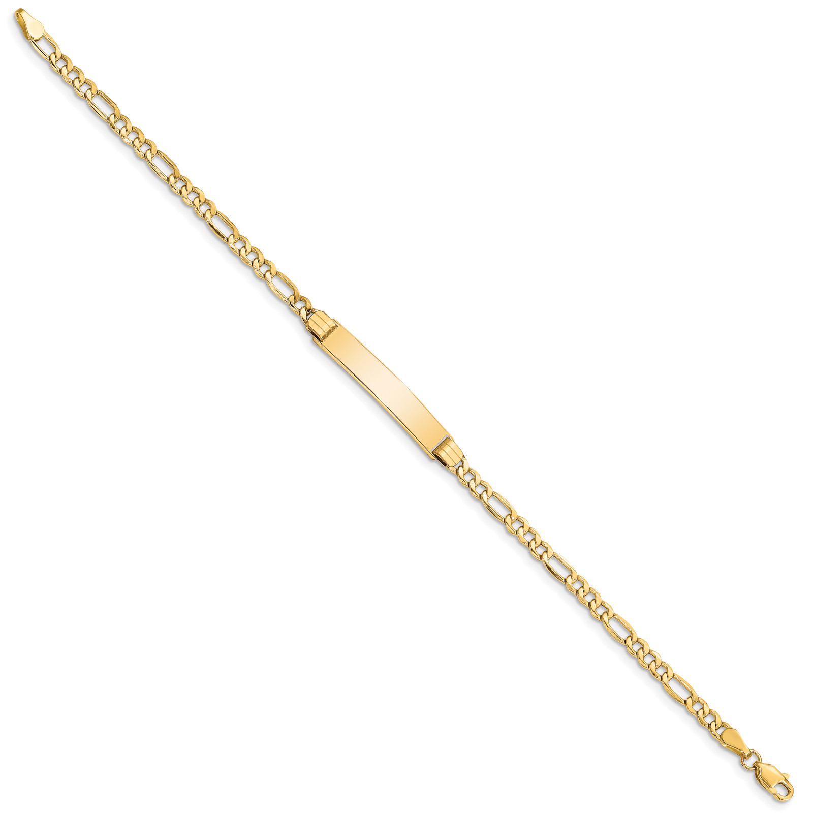 10k Semi-solid Figaro Link ID Bracelet 10DCID107