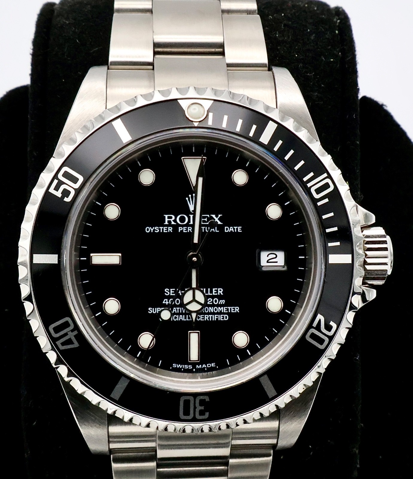 Rolex Sea-Dweller 16600 2004 40mm No Holes Case Black Dial Full Links Oyster