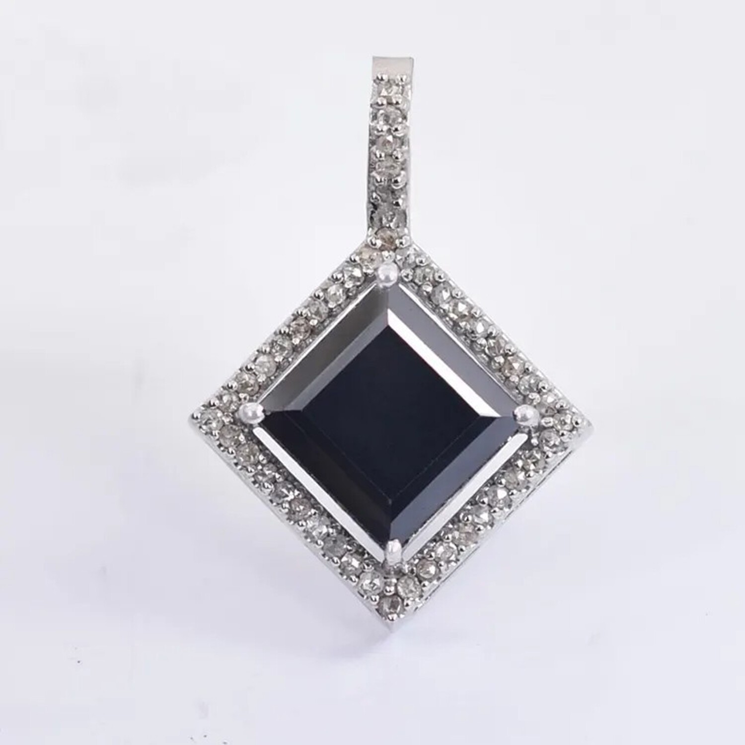 Lustrous Black Lab Diamond Solitaire Drop Necklace 5 Ct 925 Silver Gift for Her