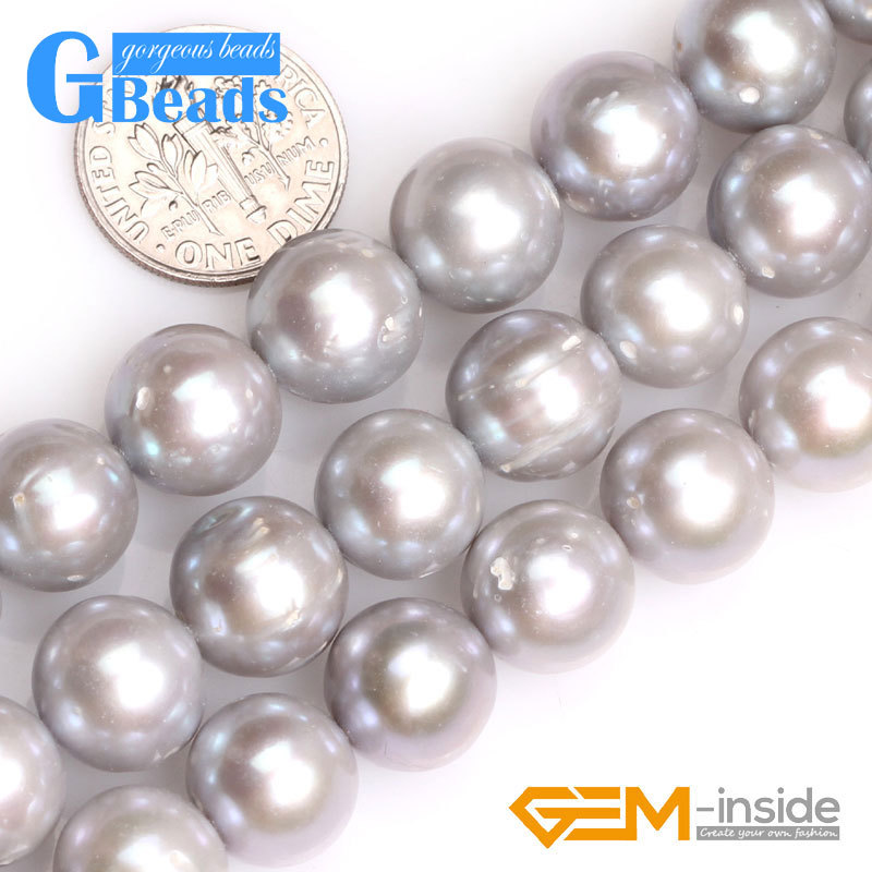 11-12mm Round Colourful Genuine Freshwater Pearl Gemstone Loose Beads Strand 15″
