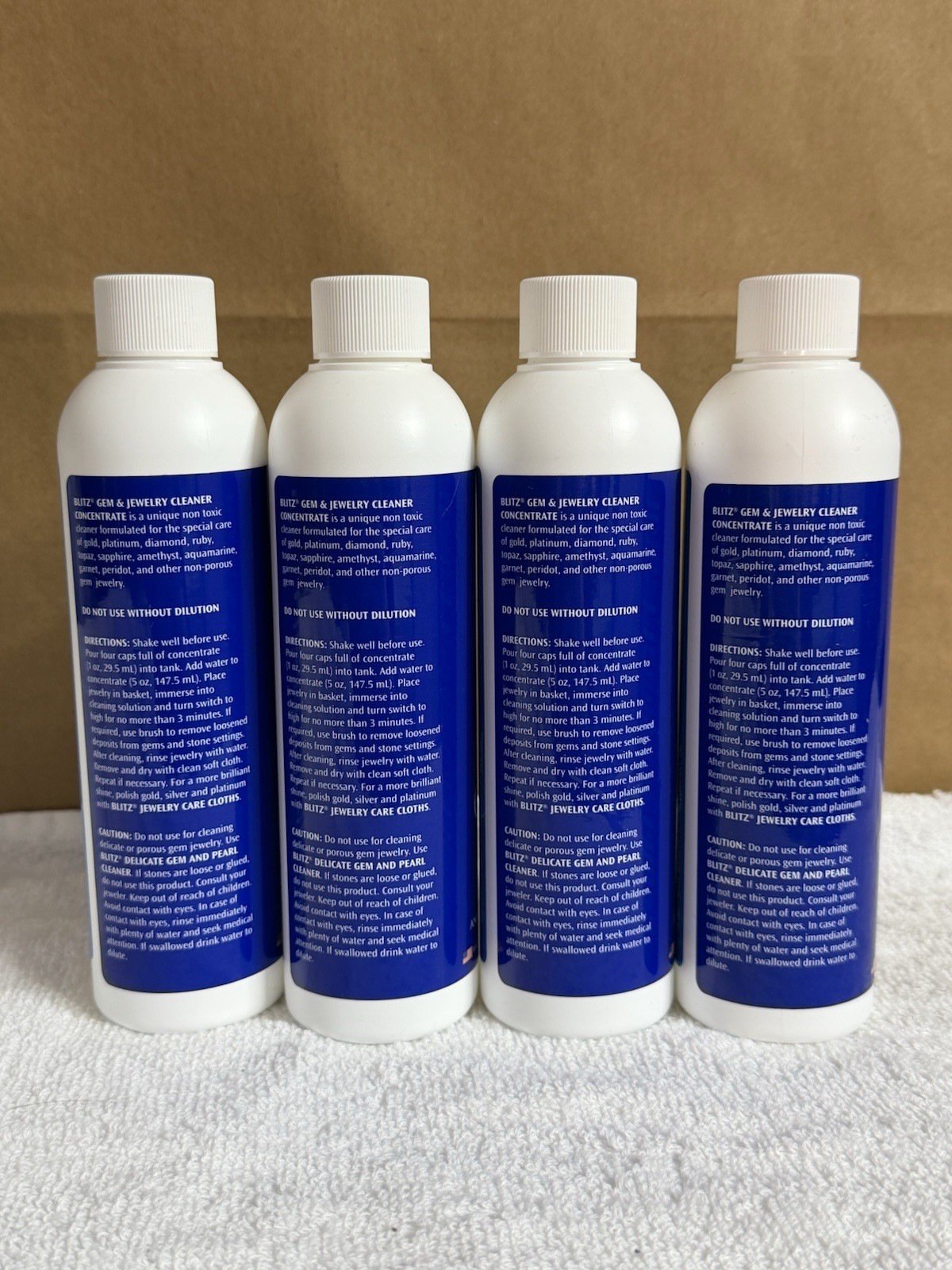 Blitz Gem & Jewelry Cleaner Concentrate 8 fl oz for Gold Diamond 4 Pack