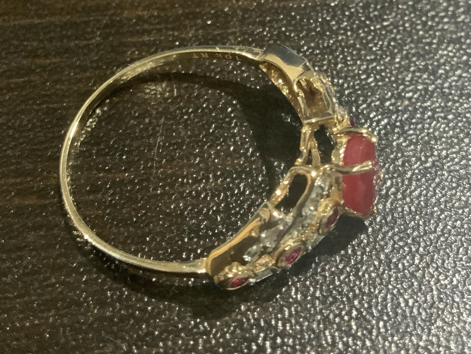 10K Yellow Gold Ruby & Diamond Ring 1.35 CTW Size 7 – New