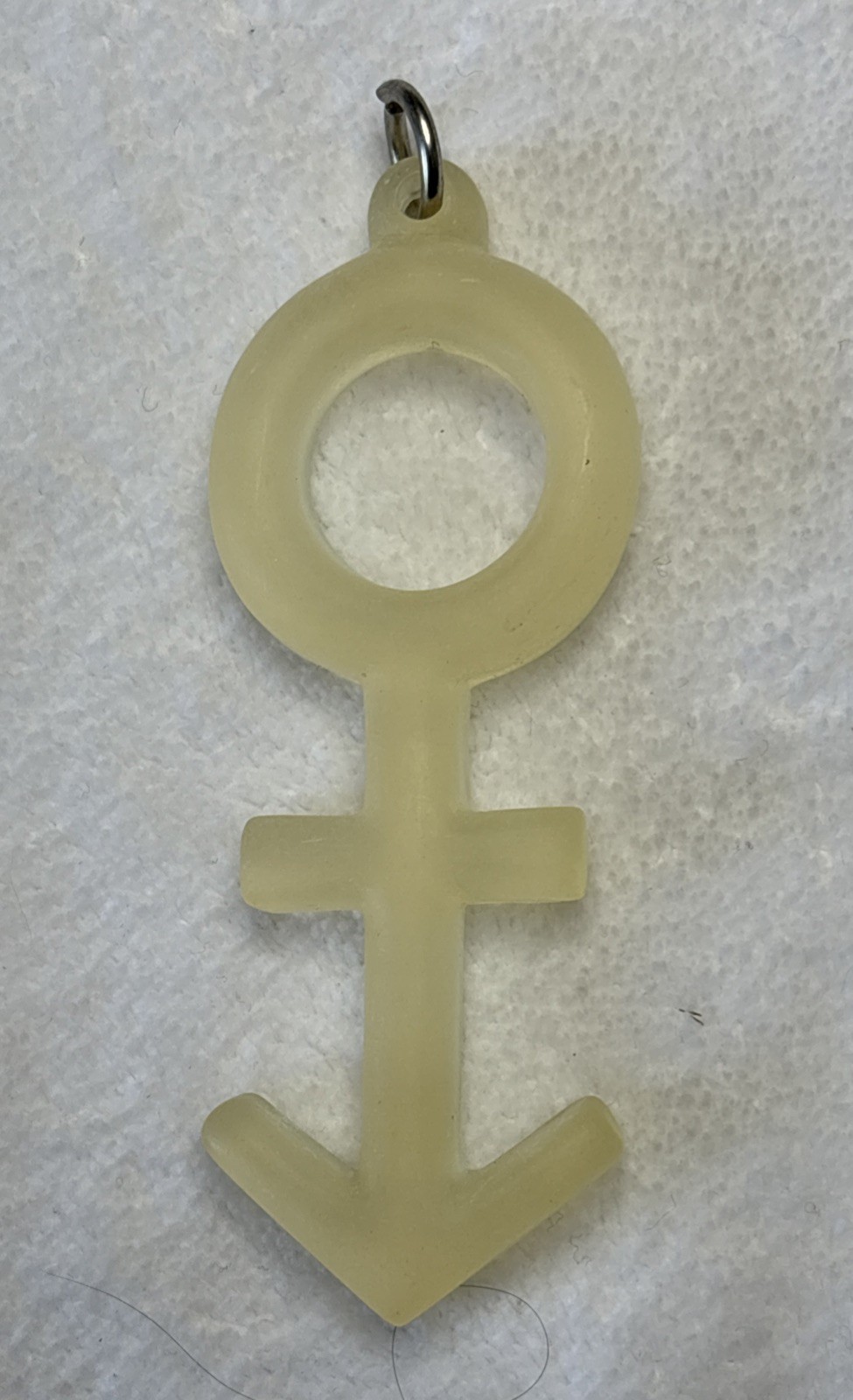 Vintage Female Male Gender Love Symbol Lucite Plastic Pendant 3.5” New Old Stock
