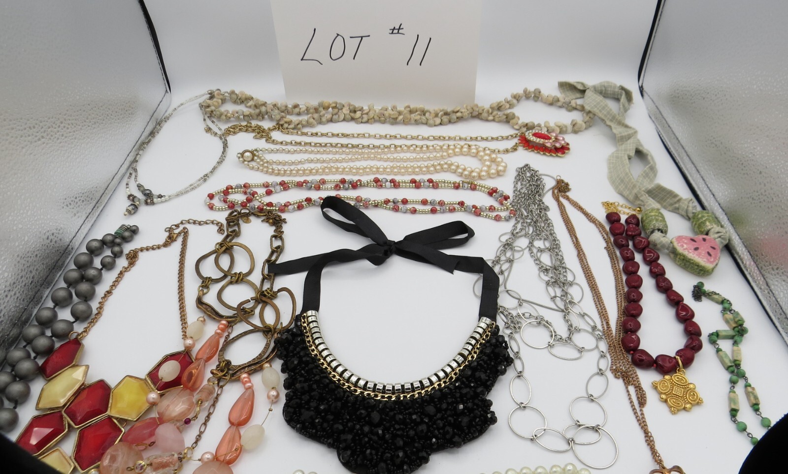 Costume Jewelry Lot 16 Necklaces 14 Bracelets 8 Earrings 6 Pin/Pendan Resale #11