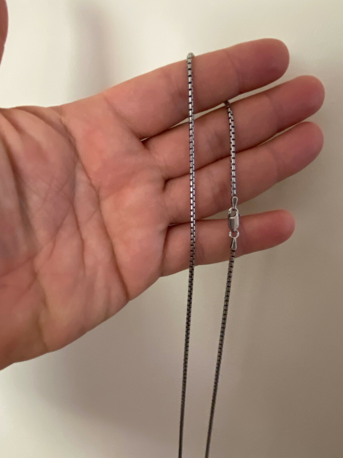 Solid 925 Sterling Silver Rounded Box Chain 2mm Necklace Black Oxidized Rhodium
