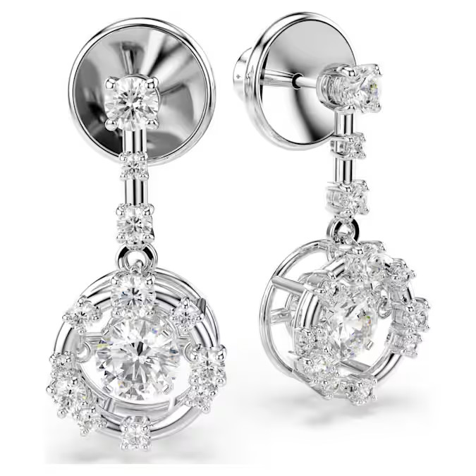 Swarovski Constella Earrings Mixed cut, white, rhodium plated