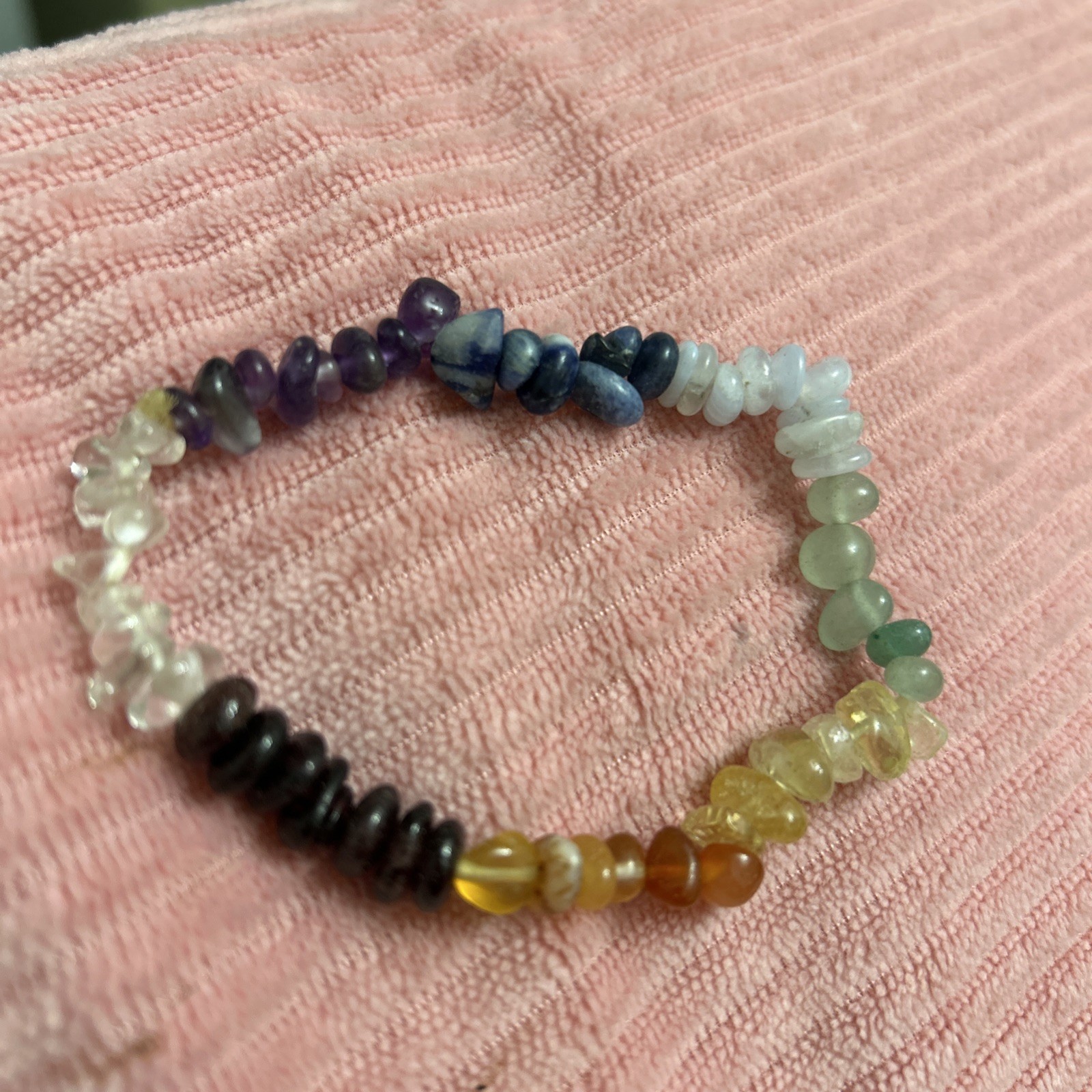 Chakra Chipstone Bracelet Natural Crystal Healing Stone Stretch Bracelet