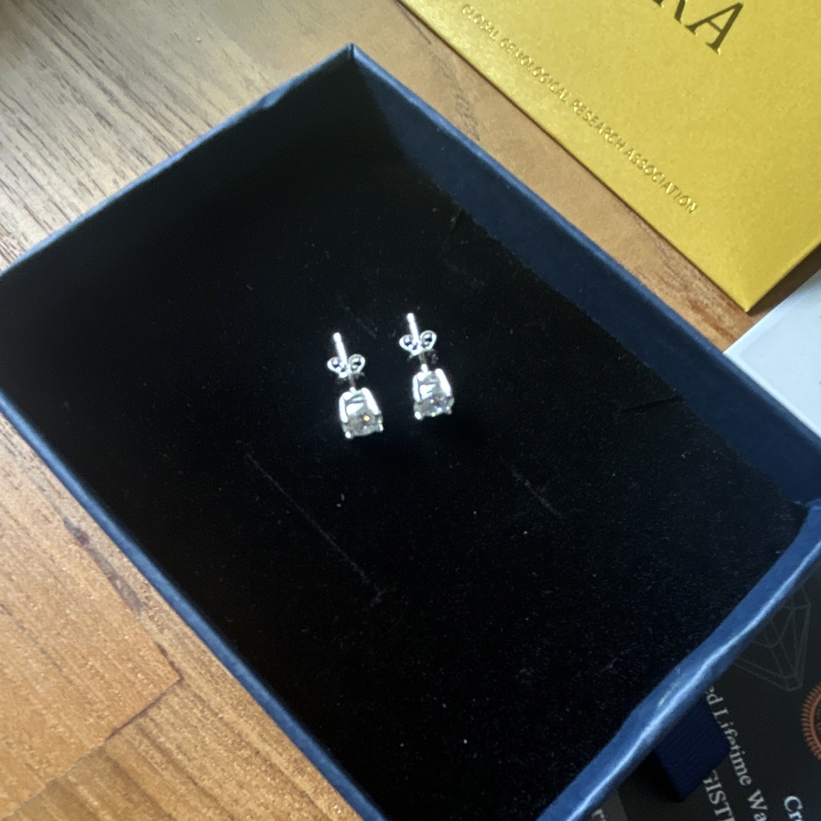 2.4ct 5.5 mm .925 Solid Sterling Silver Moissanite D Color VVSI Stud Earrings