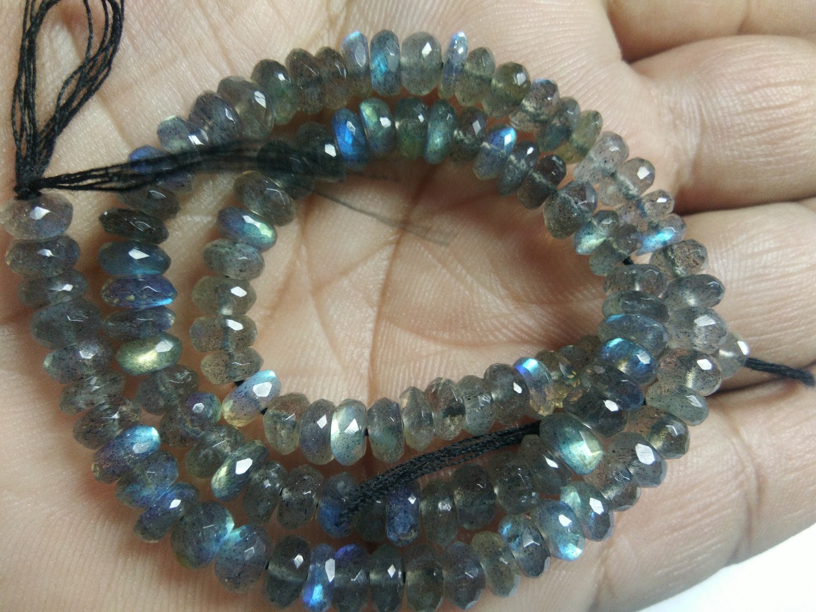 AAA NATURAL LABRADORITE RONDELLE FACETED 5 MM BEADS GEMSTONE 13″ STRANDS