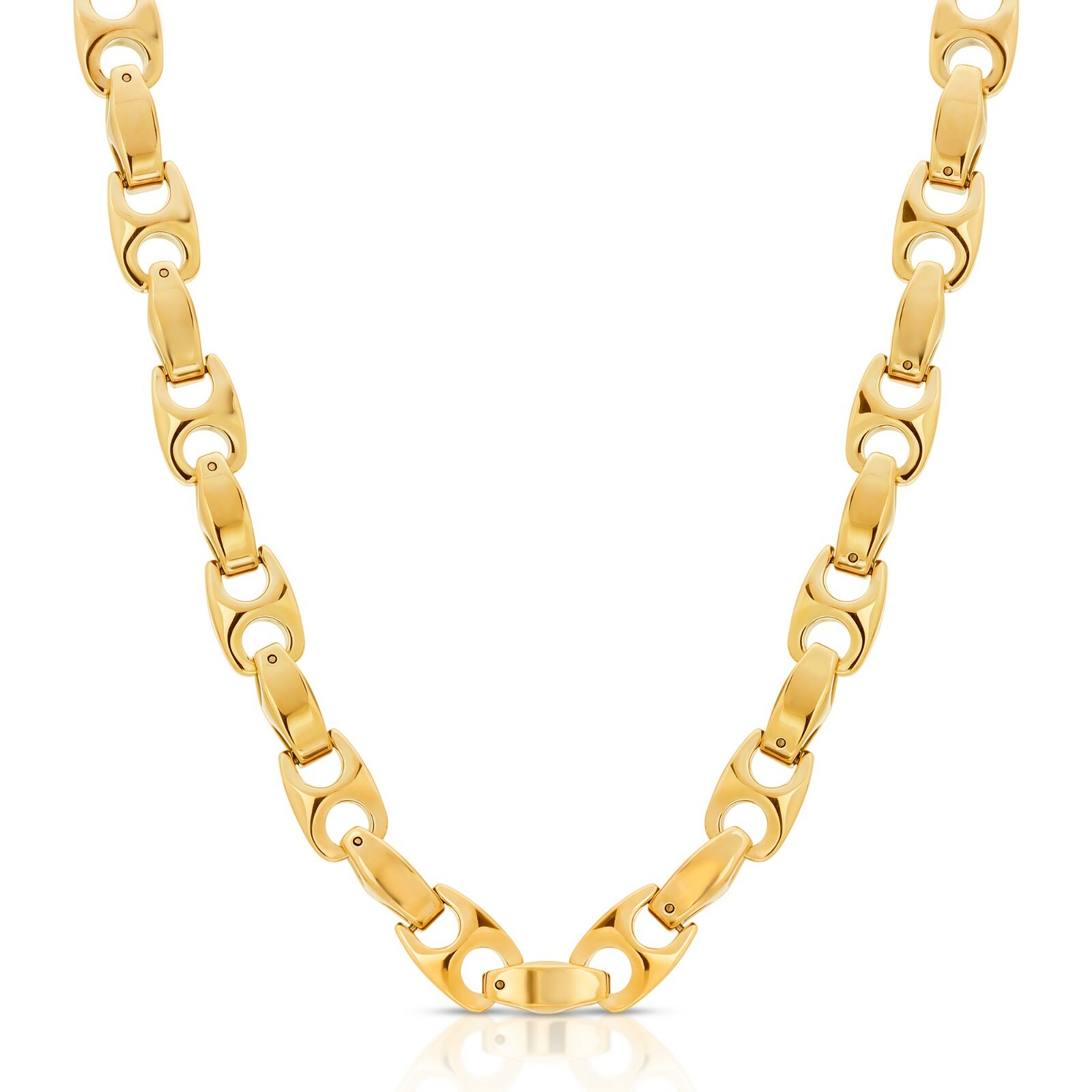 HEAVY 9.5mm BIKER TUNGSTEN CARBIDE MEN’S CHAIN (TUC 002) GOLD – FREE SHIPPING!
