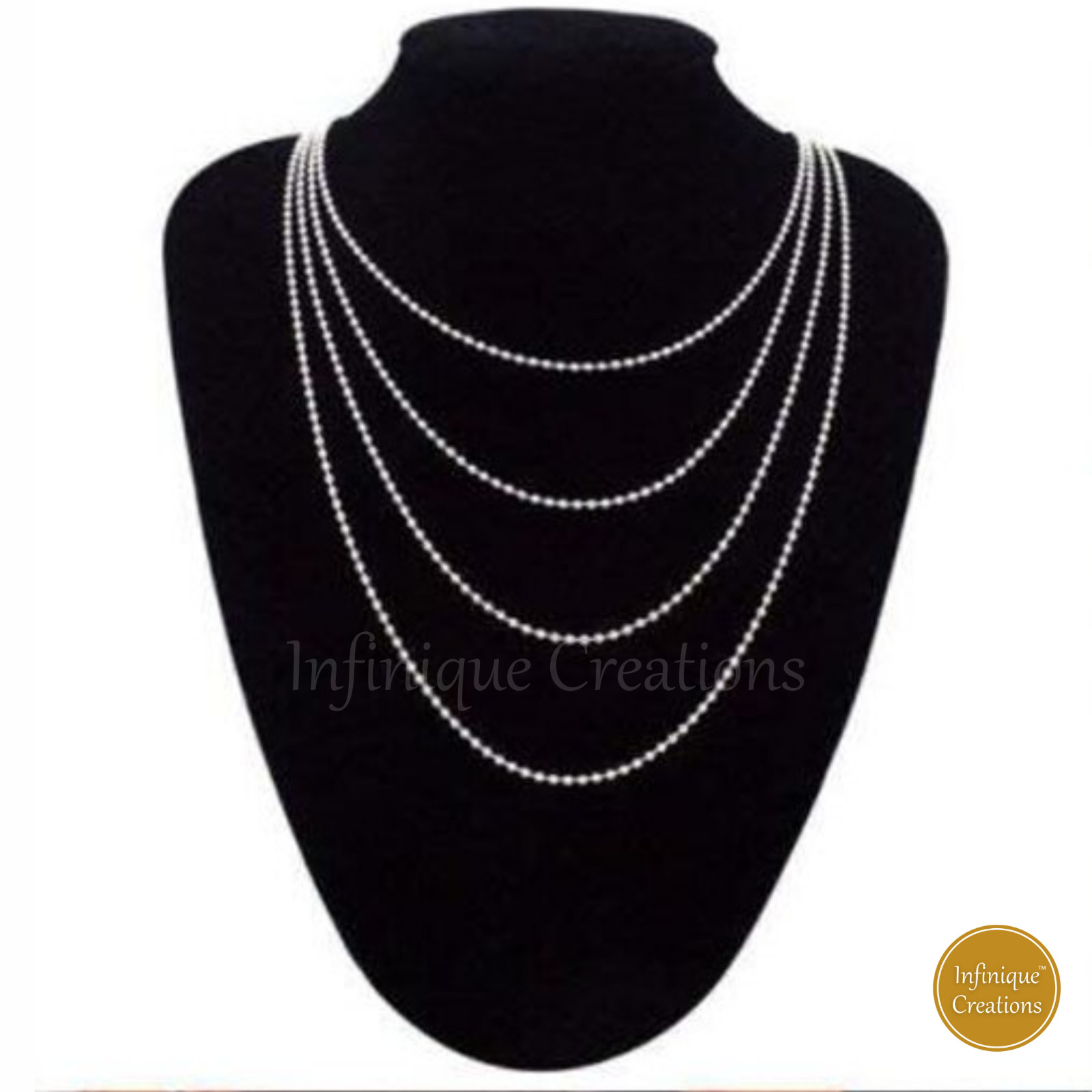Stainless Steel Silver Ball Bead Chain Bracelet Necklace Men Women 1mm-5mm 7-38″
