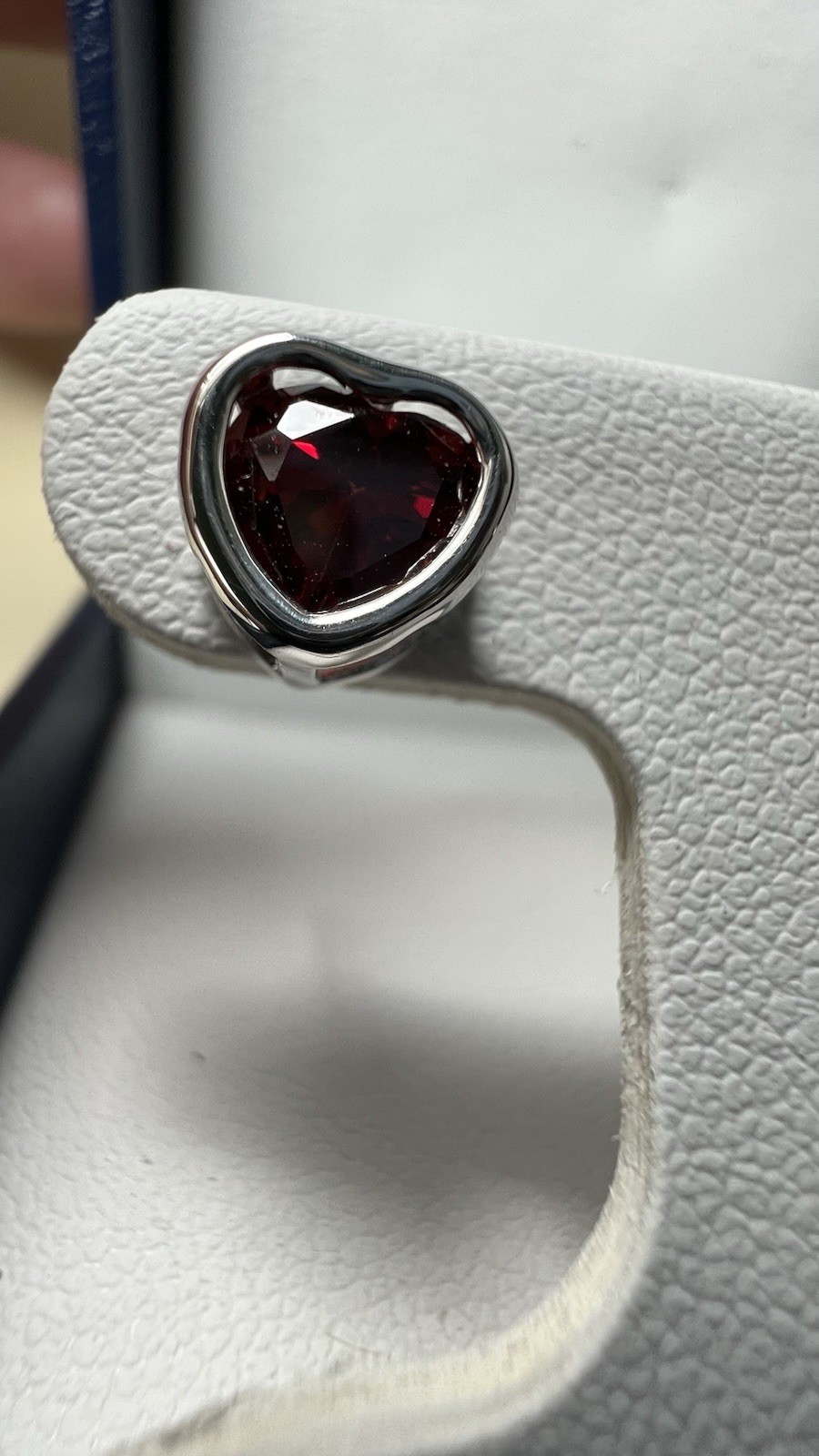 Heart-Shaped Garnet Bezel Stud Earrings, 925 Sterling Silver Butterfly Back
