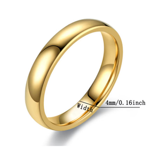18K Gold Filled Ring 4mm Unisex Wedding Engagement Promise Band 18k Stamped