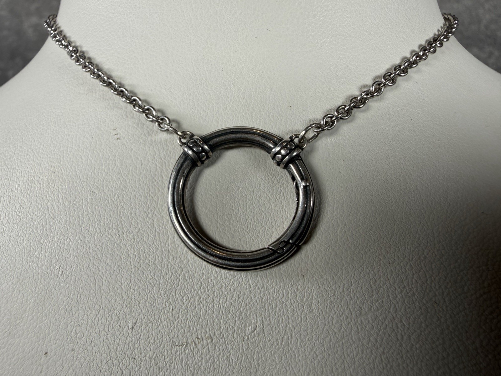 James Avery 925 Circle BEADED CHANGEABLE Charm Necklace 8.5 Grams ~ 17”