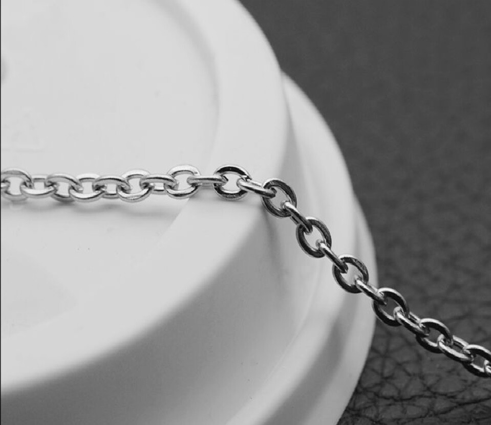 Real 18K White Gold Filled 2MM Wide 16″ 18″ 20″ 22″ Cable Chain Necklace A146W