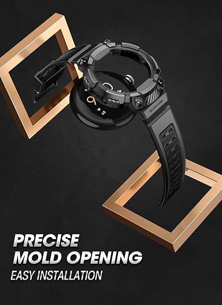For Google Pixel Watch 3 -45mm Wristwatch Strap Bands SUPCASE Sporty Bands BLACK